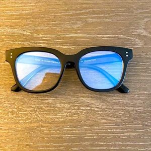 Oversized Black Plastic Blue Light Eyeglasses